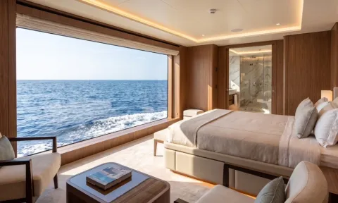 52m Shadow Yacht Guest Cabin